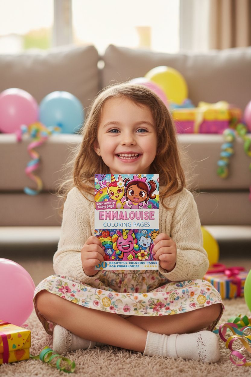 Emmalouise coloring book in use