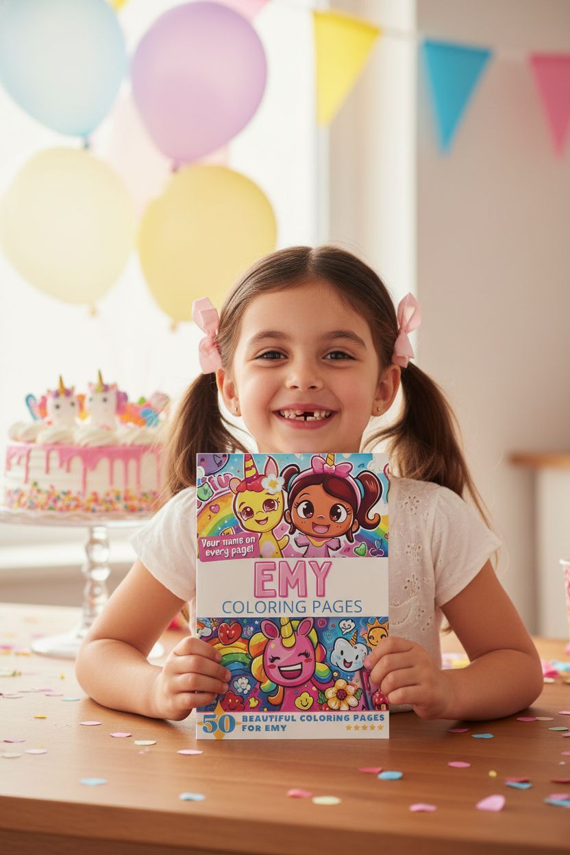 Emy coloring book in use