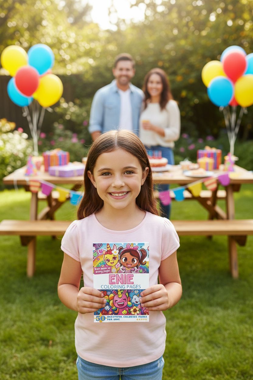 Enie coloring book in use