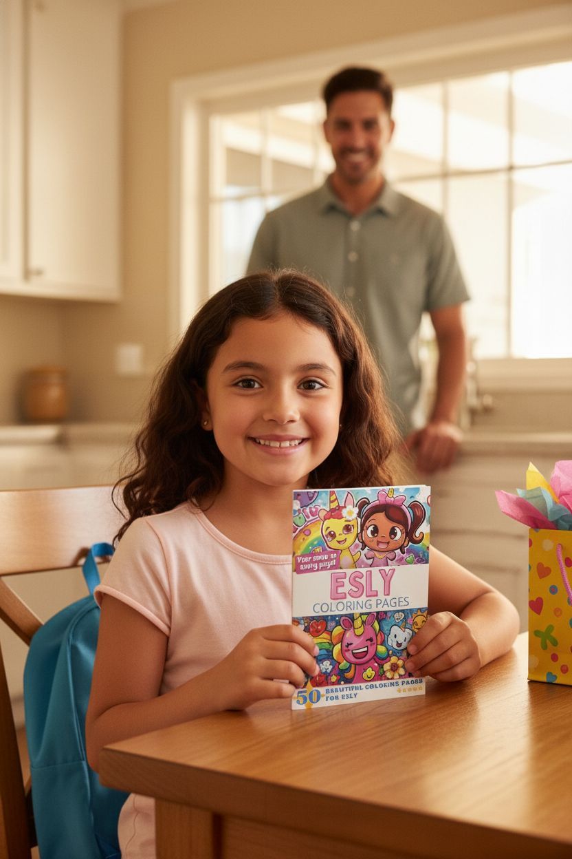 Esly coloring book in use