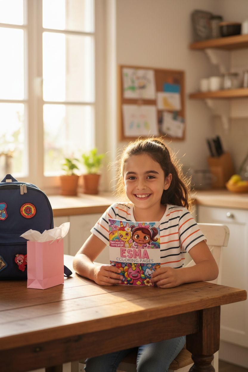 Esma coloring book in use