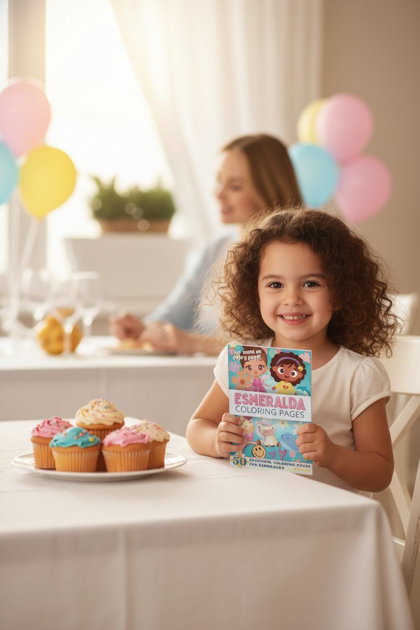 Esmeralda coloring book in use