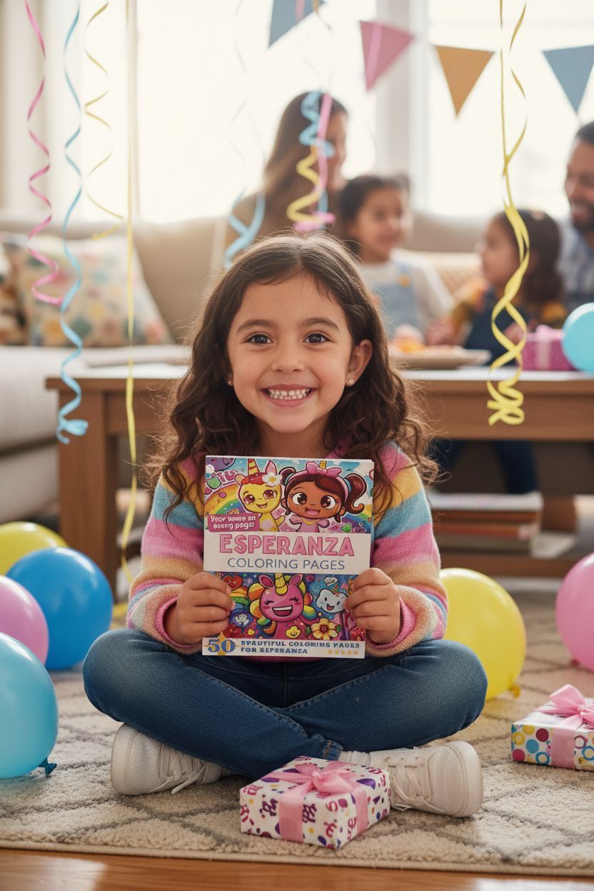 Esperanza coloring book in use