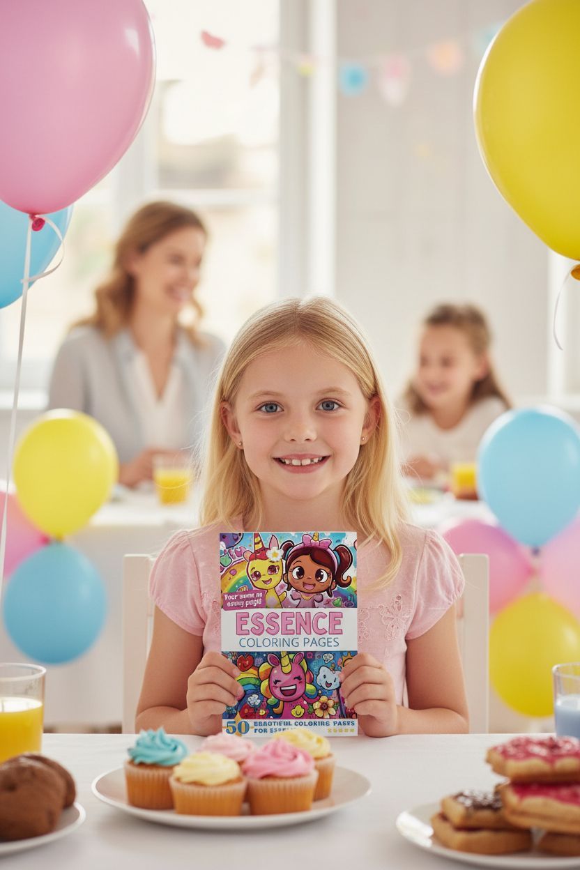 Essence coloring book in use