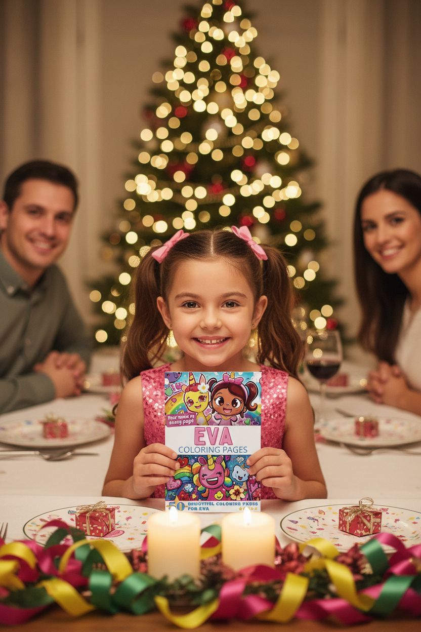 Eva Christmas coloring pages gift