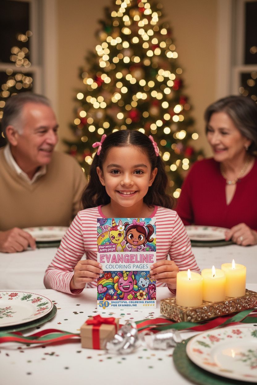 Evangeline Christmas coloring pages gift