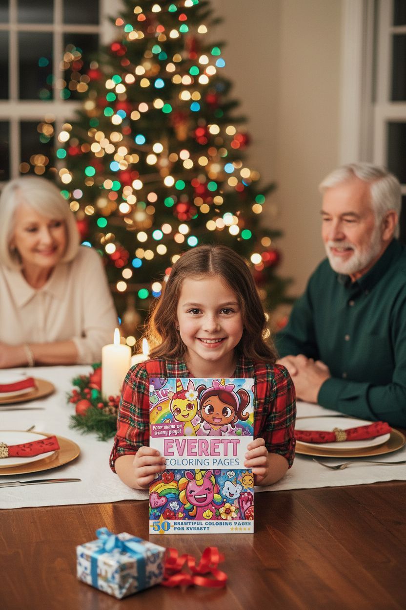 Everett Christmas coloring pages gift