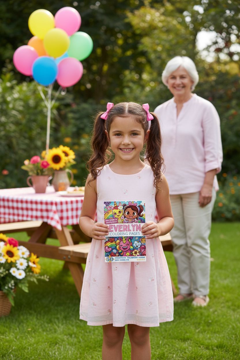 Everlyn coloring book in use