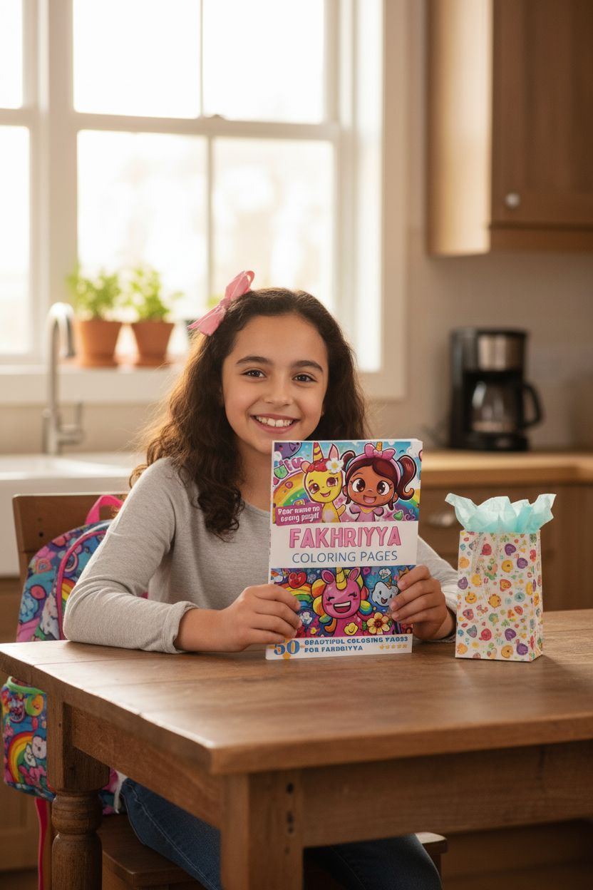 Fakhriyya coloring book in use