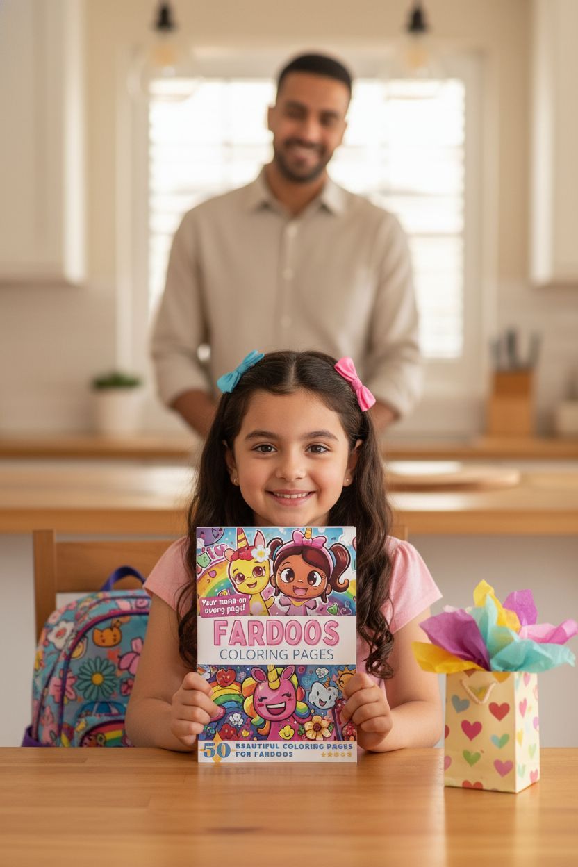 Fardoos coloring book in use