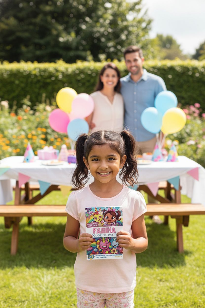 Fariha coloring book in use