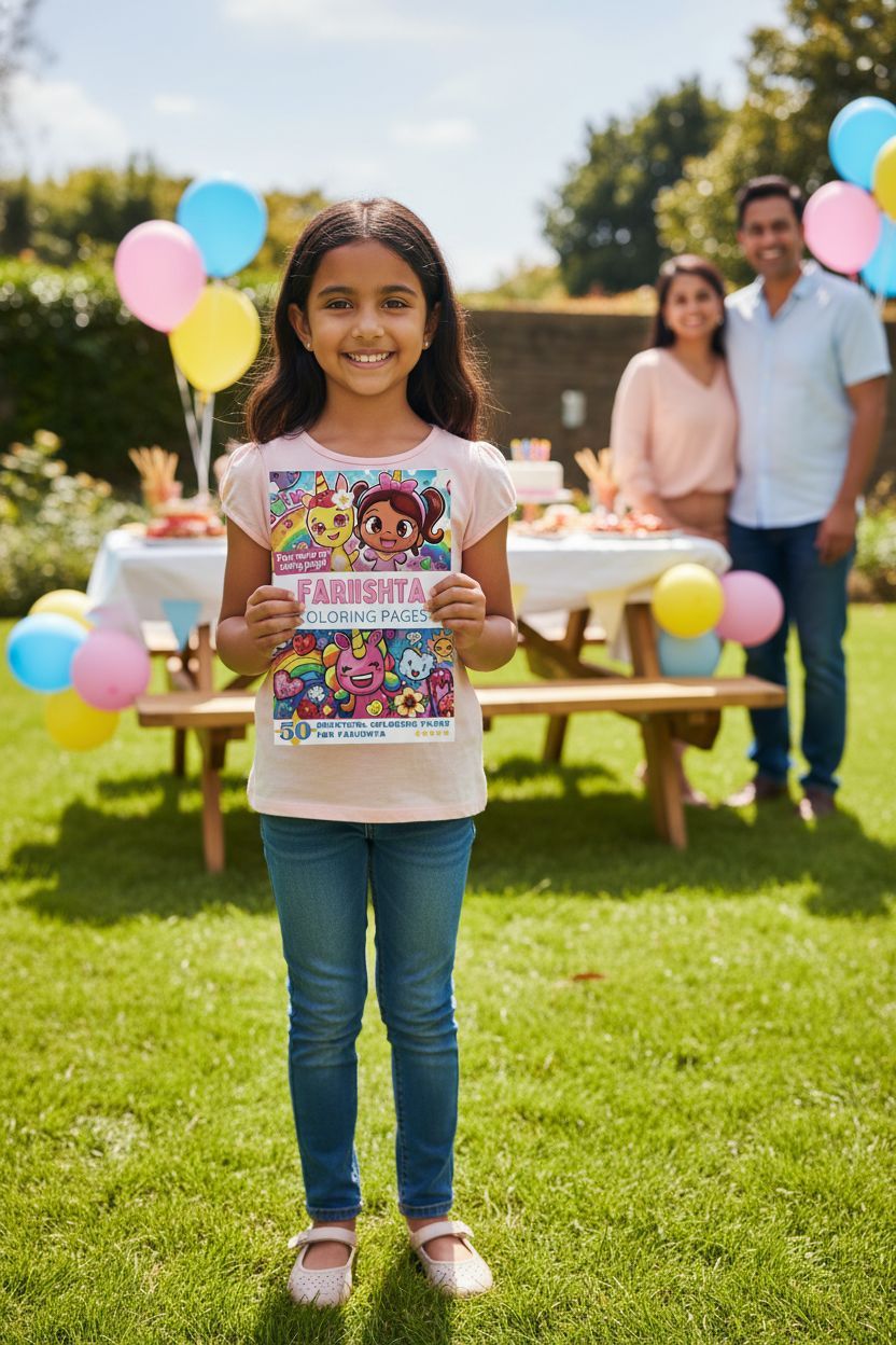 Fariishta coloring book in use