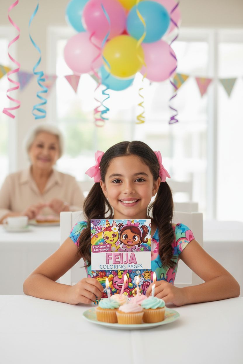 Feija coloring book in use