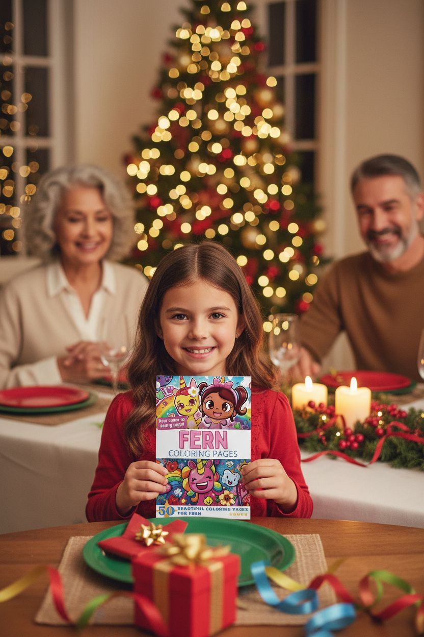 Fern Christmas coloring pages gift