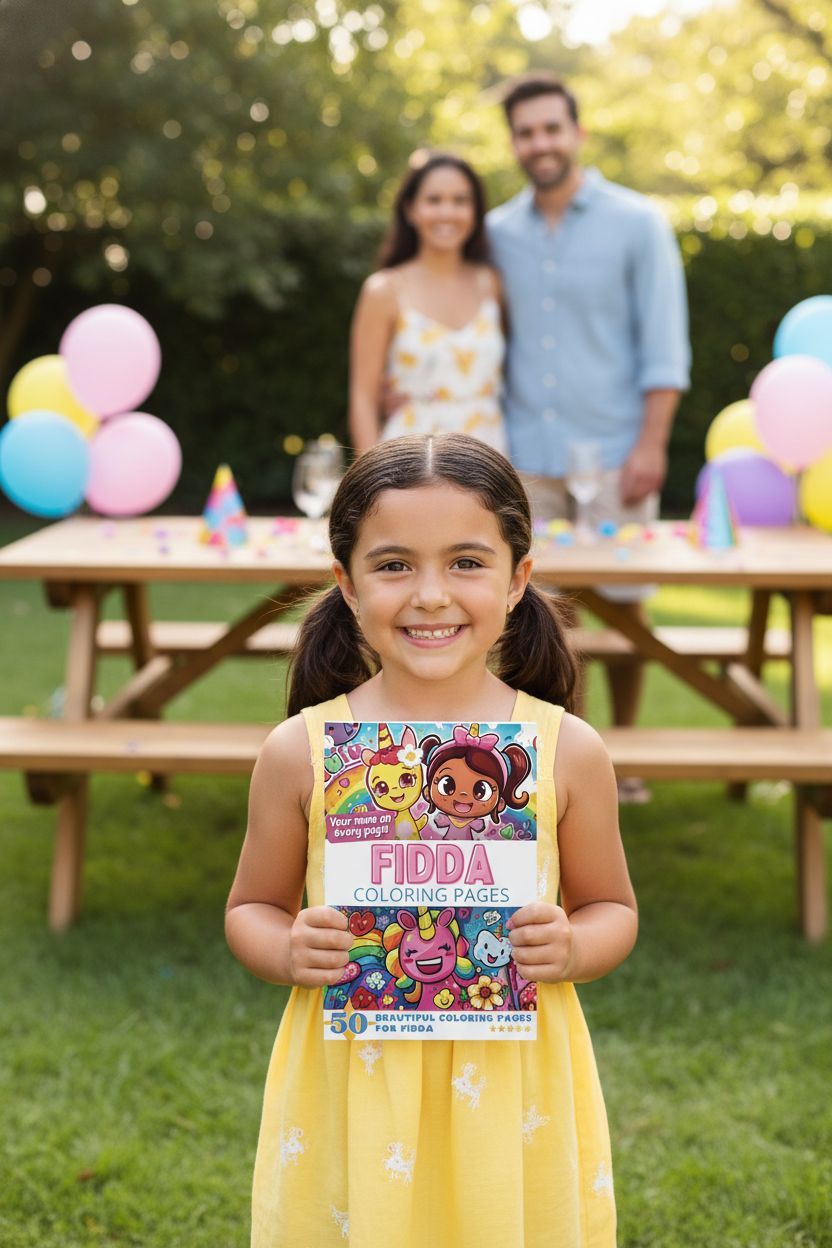 Fidda coloring book in use