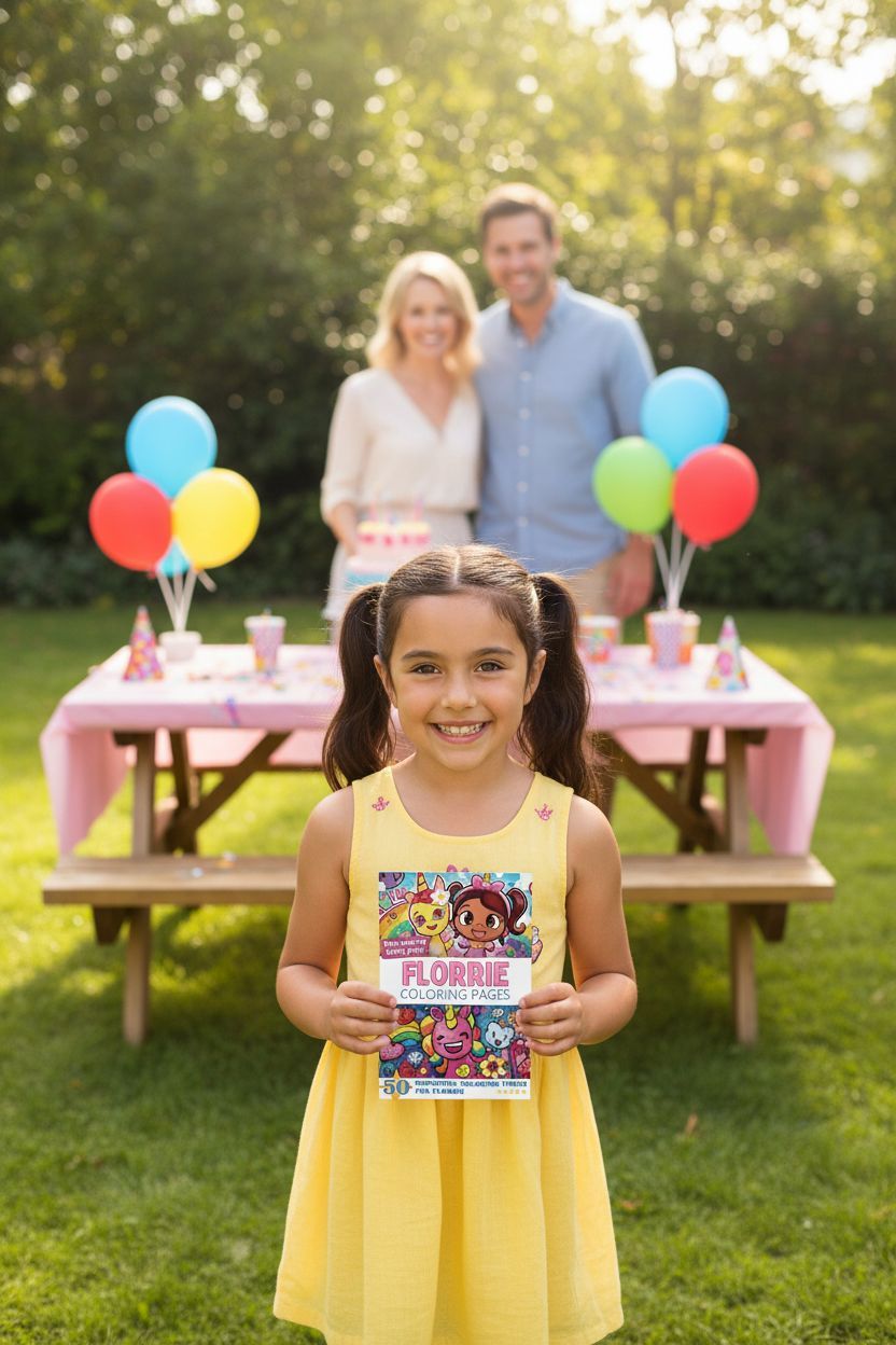 Florrie coloring book in use