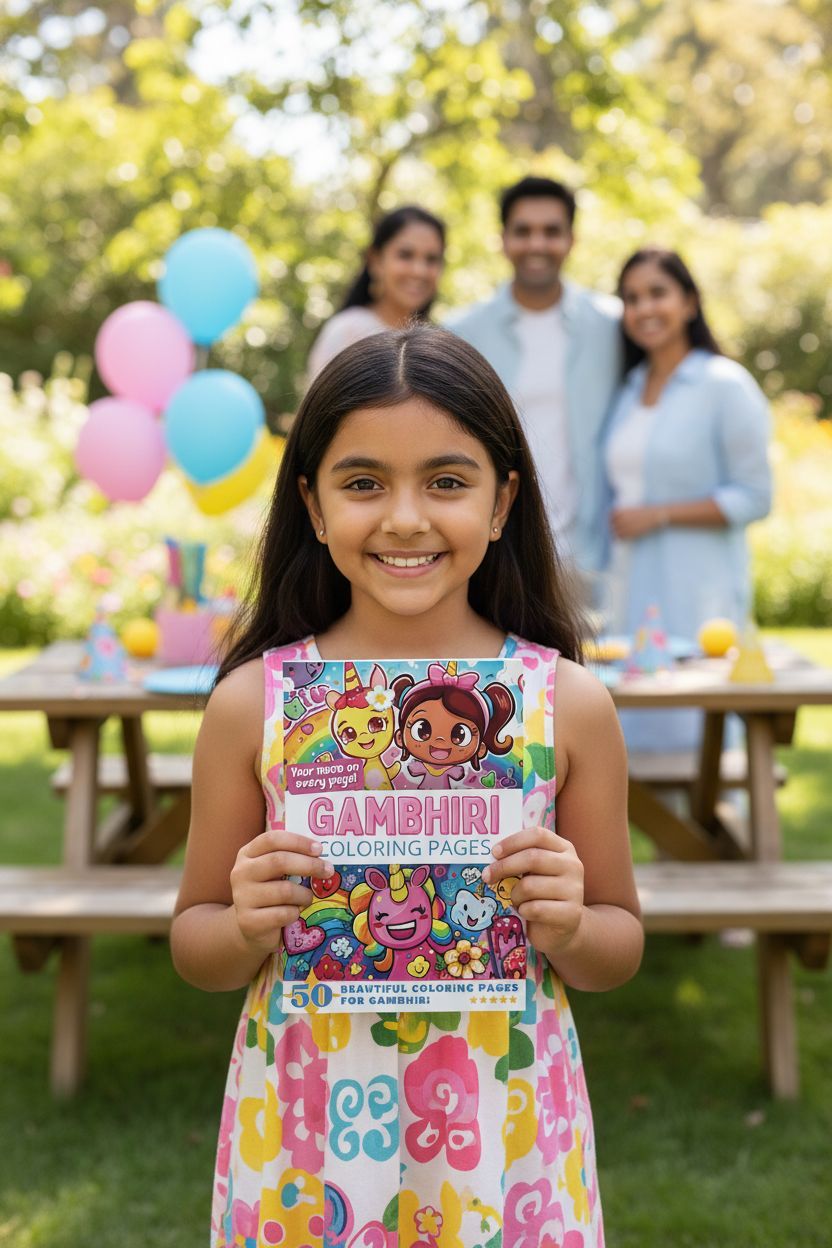 Gambhiri coloring book in use