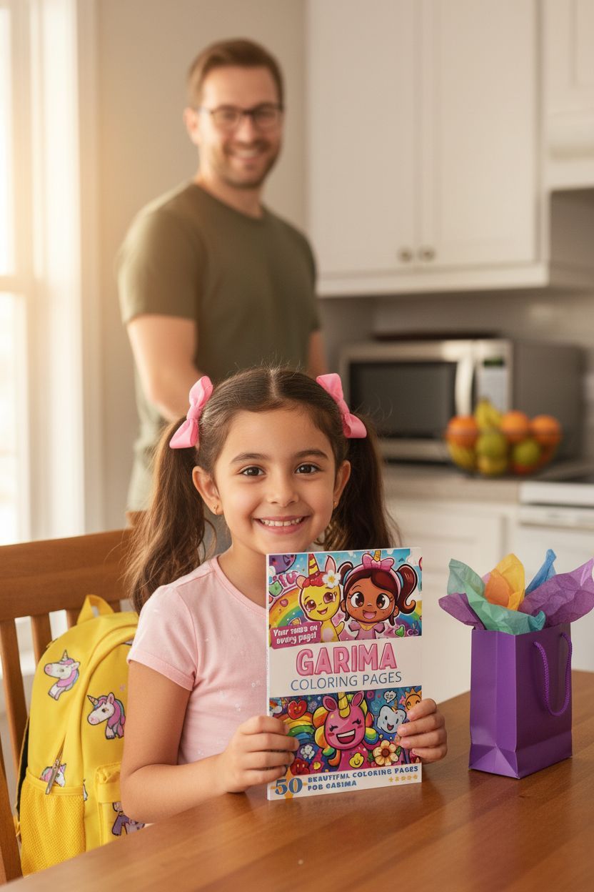 Garima coloring book in use