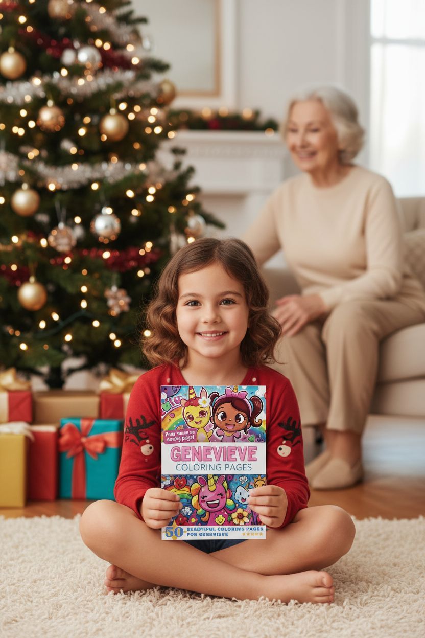 Genevieve Christmas coloring pages gift