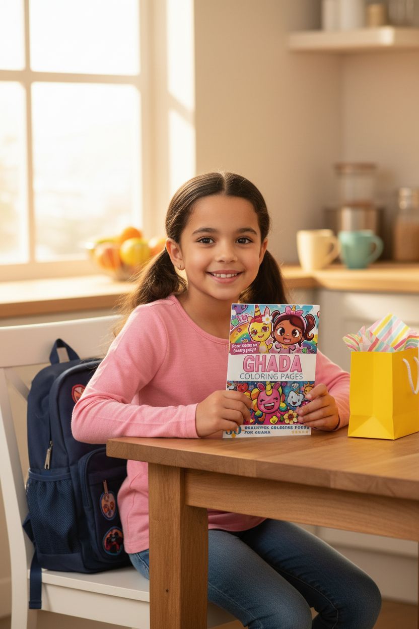 Ghada coloring book in use