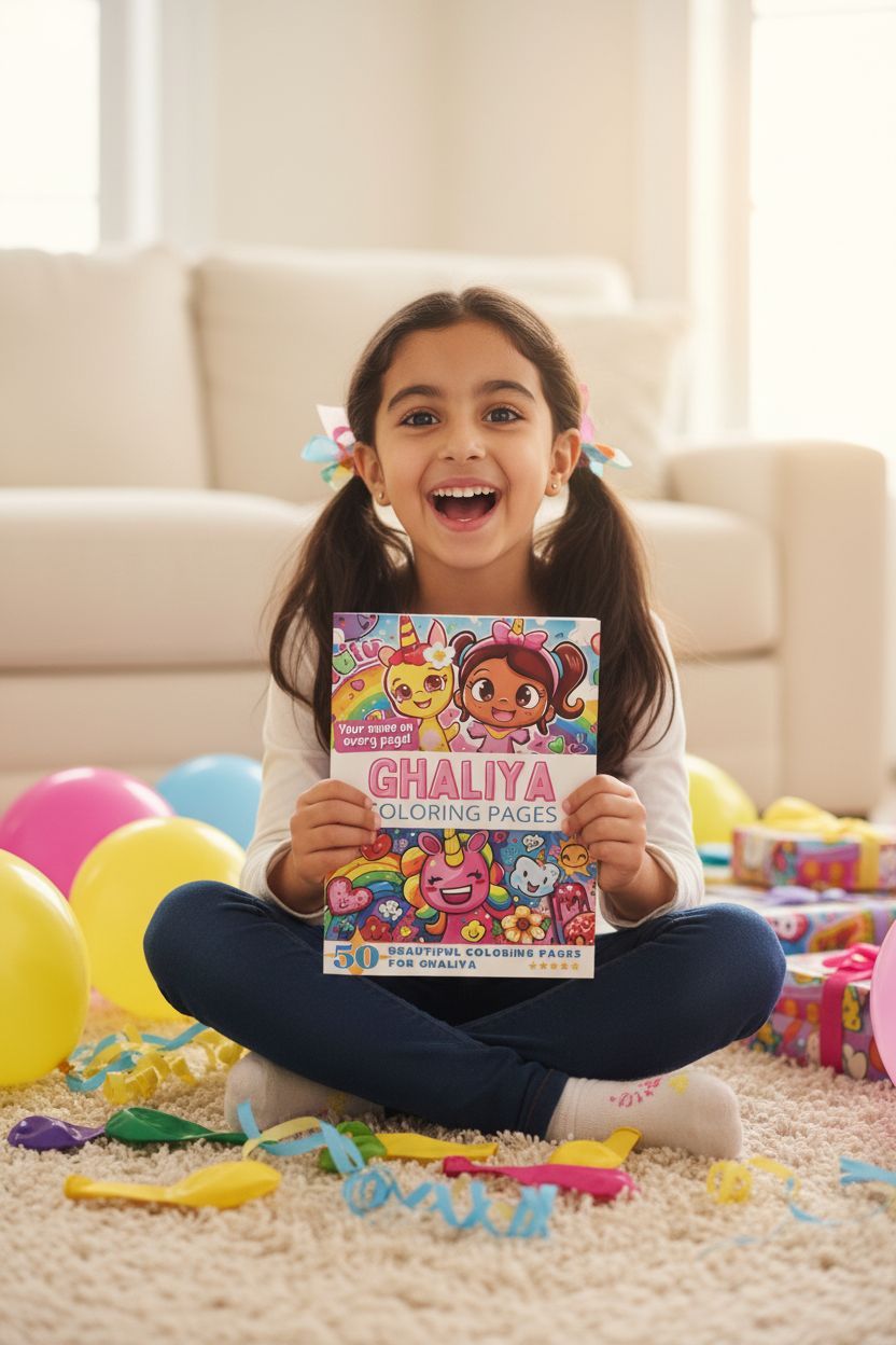 Ghaliya coloring book in use