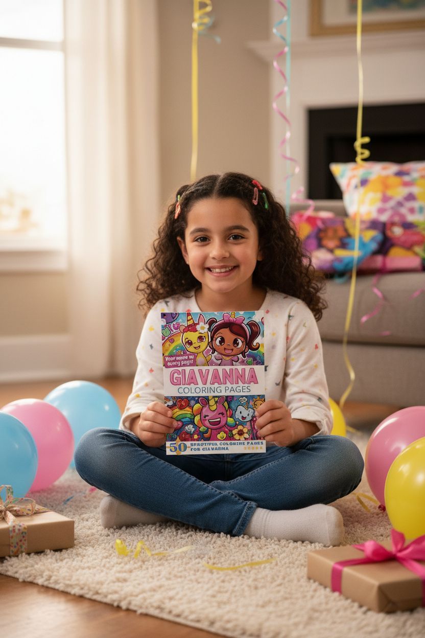 Giavanna coloring book in use