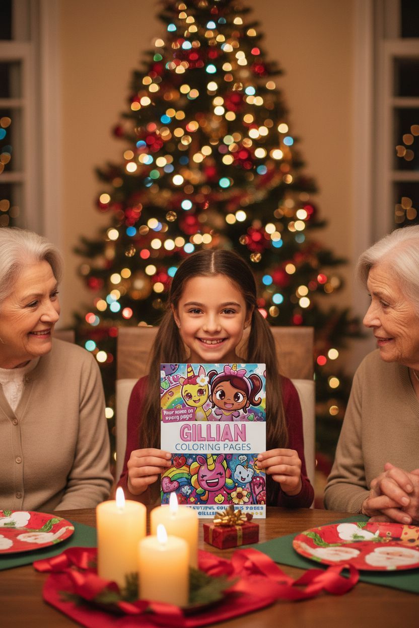 Gillian Christmas coloring pages gift