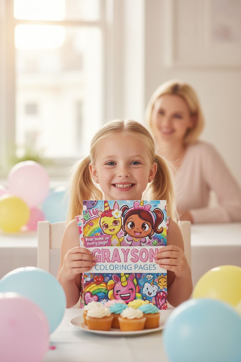 Grayson coloring book in use