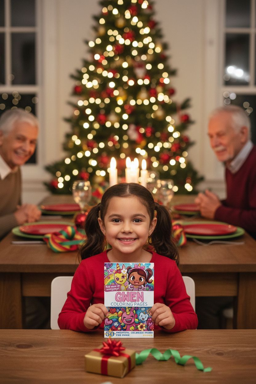 Gwen Christmas coloring pages gift