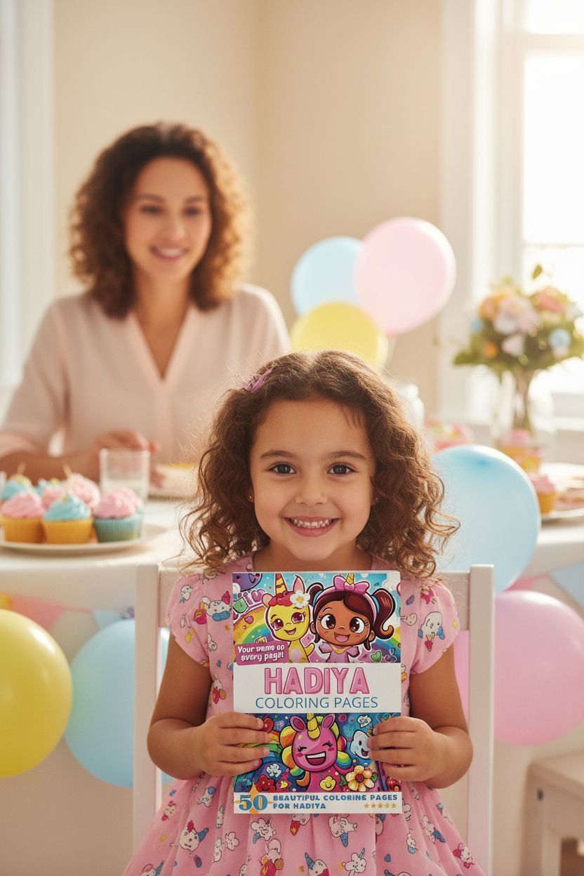 Hadiya coloring book in use