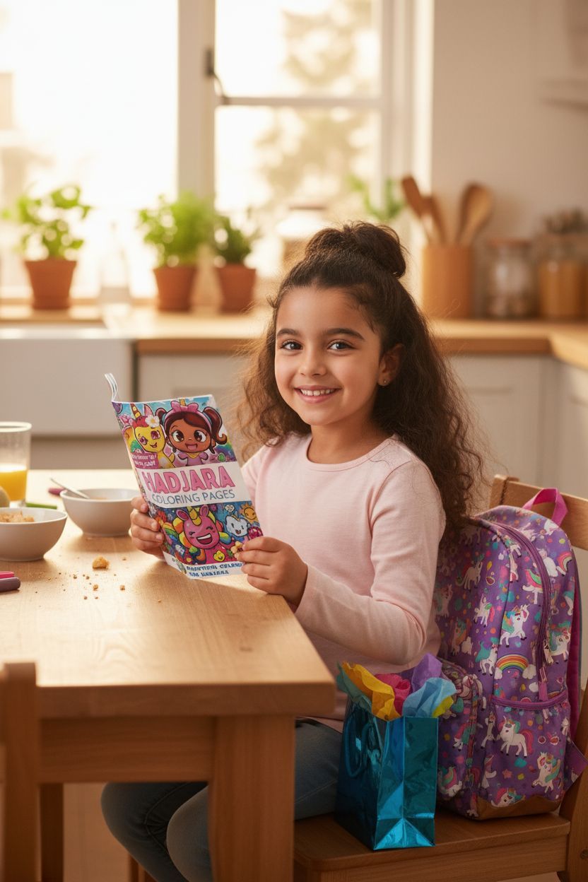 Hadjara coloring book in use