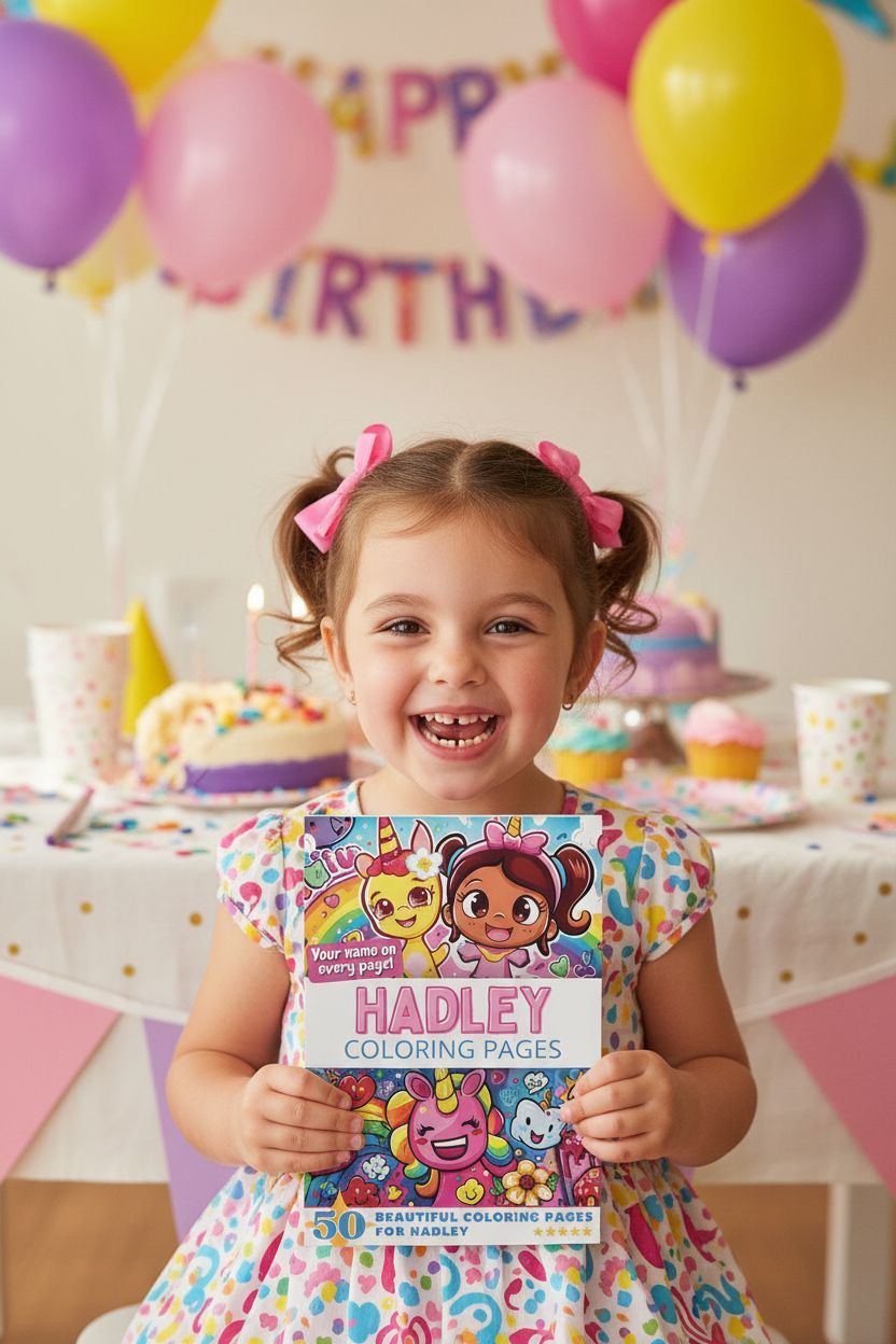 Hadley coloring book in use