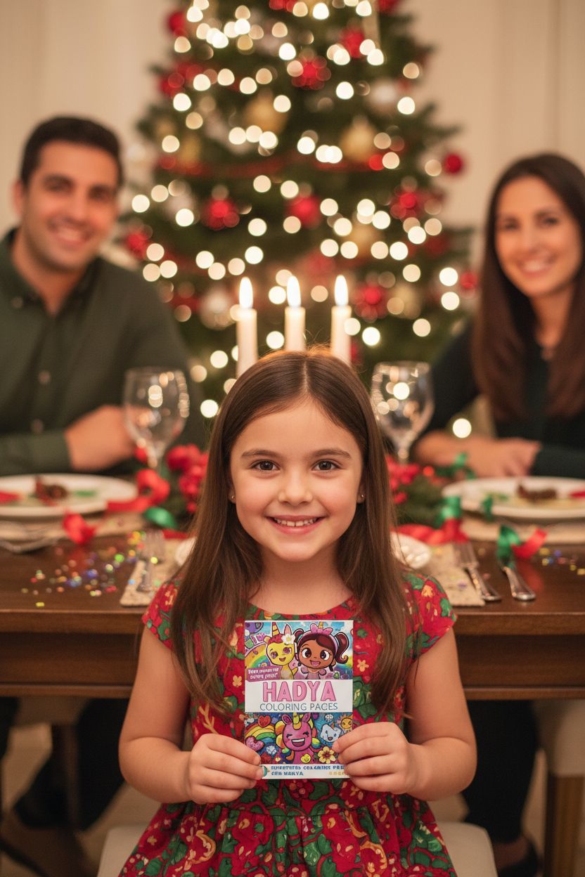 Hadya Christmas coloring pages gift