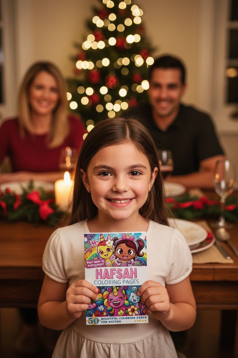 Hafsah Christmas coloring pages gift