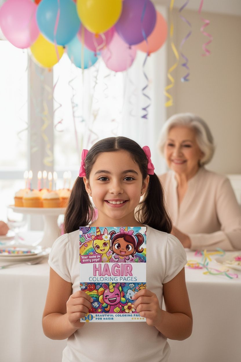 Hagir coloring book in use