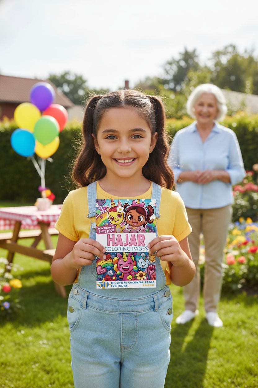 Hajar coloring book in use