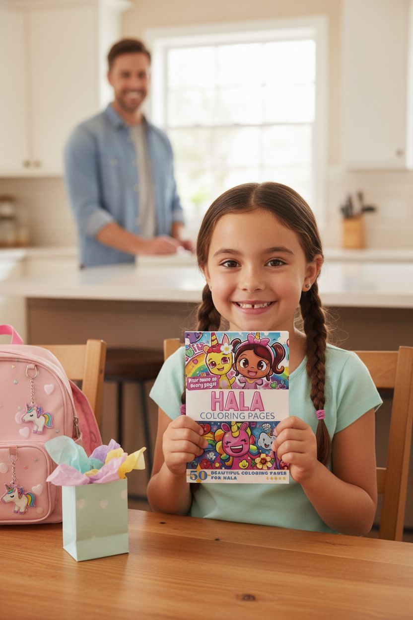 Hala coloring book in use