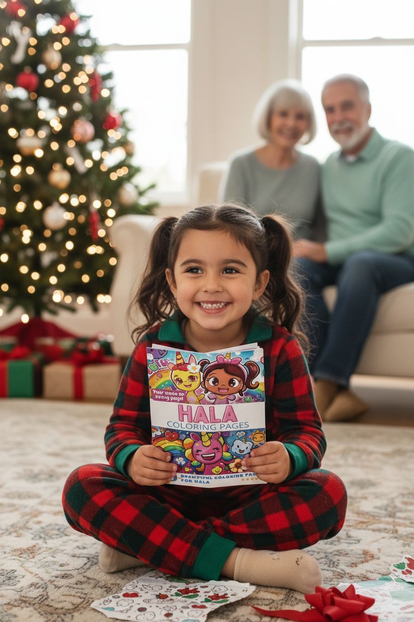 Hala Christmas coloring pages gift