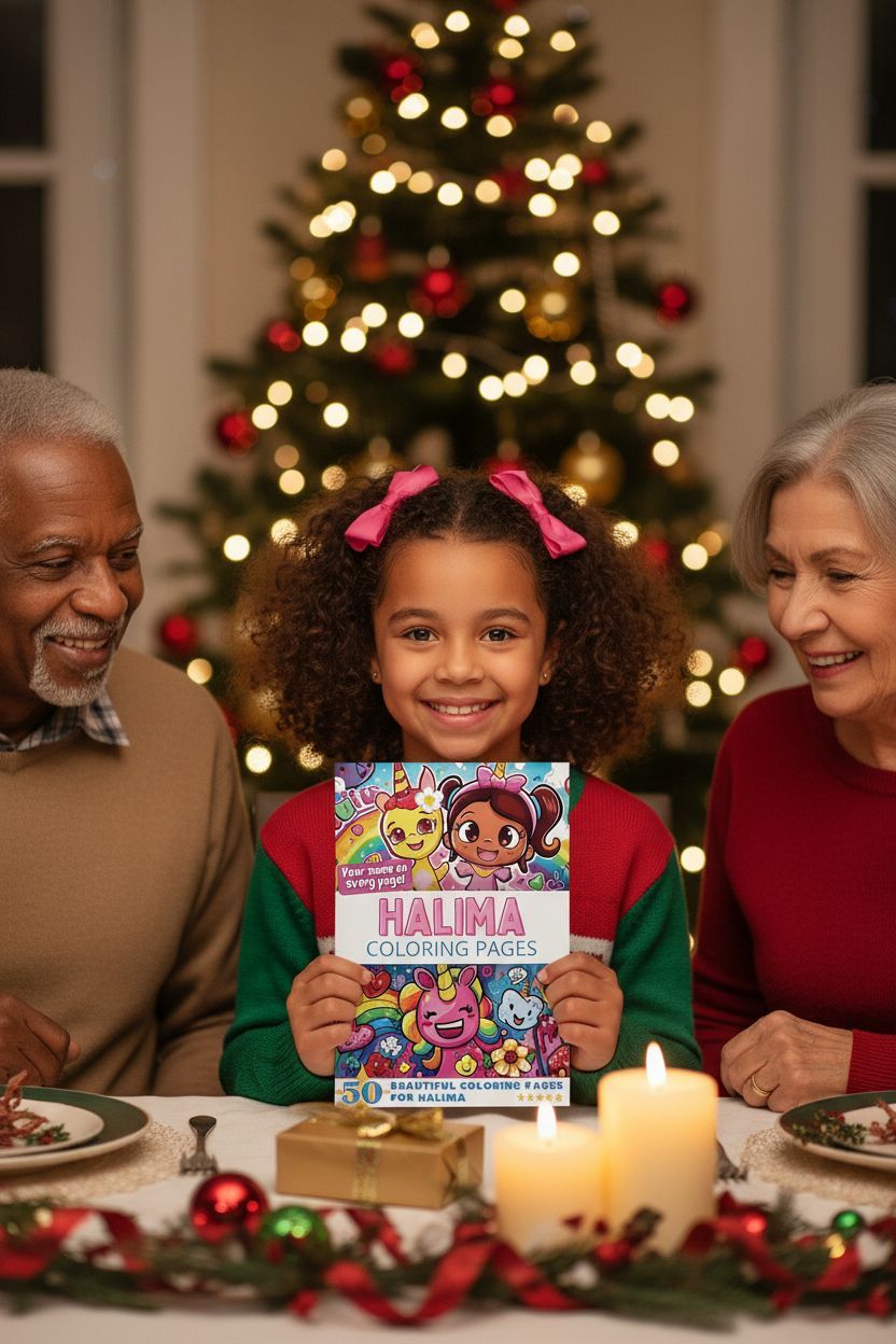 Halima Christmas coloring pages gift