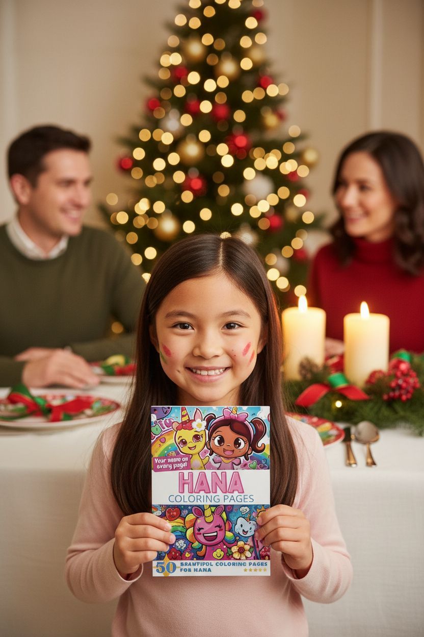 Hana Christmas coloring pages gift