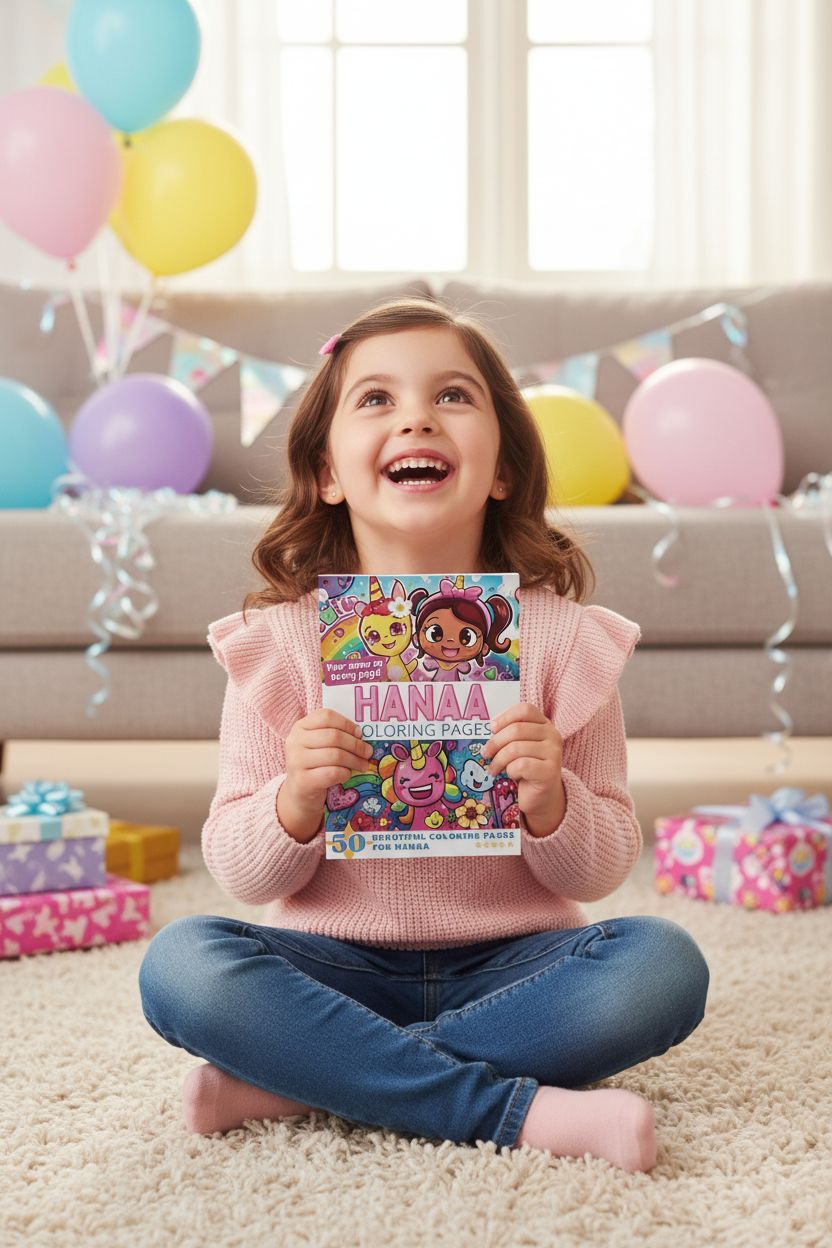 Hanaa coloring book in use