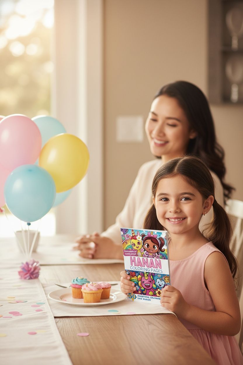 Hanan coloring book in use