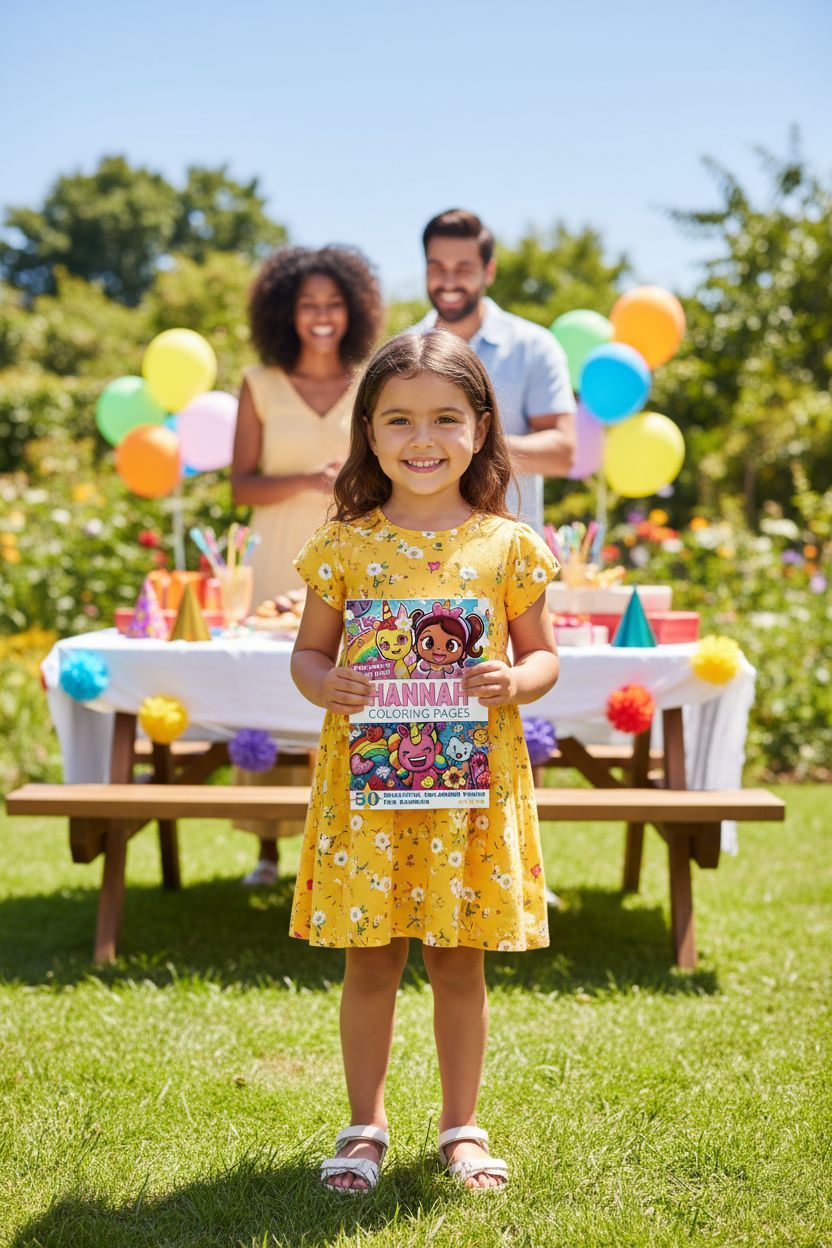 Hannah coloring book in use