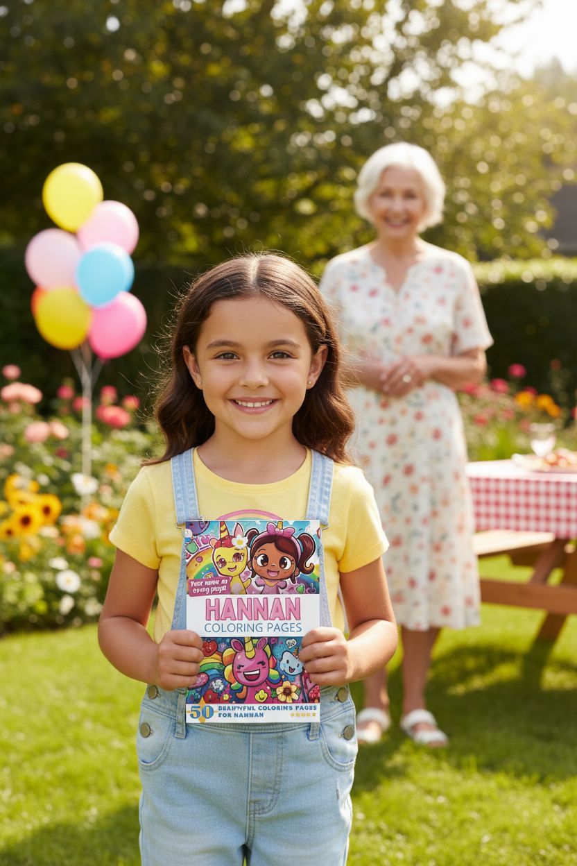 Hannan coloring book in use