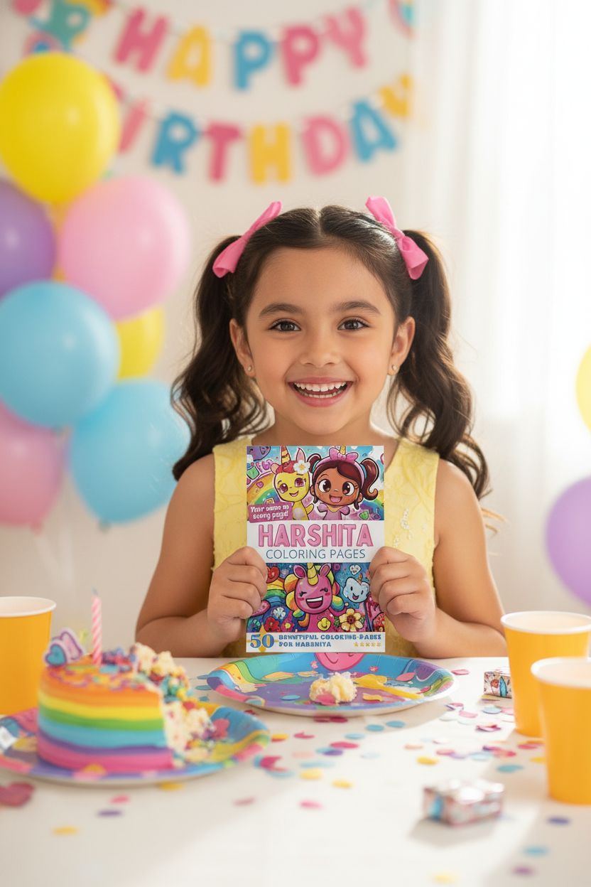 Harshita coloring book in use