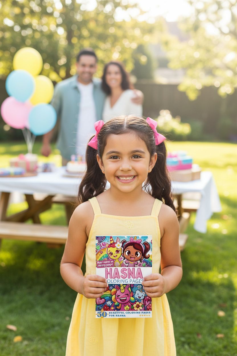 Hasna coloring book in use