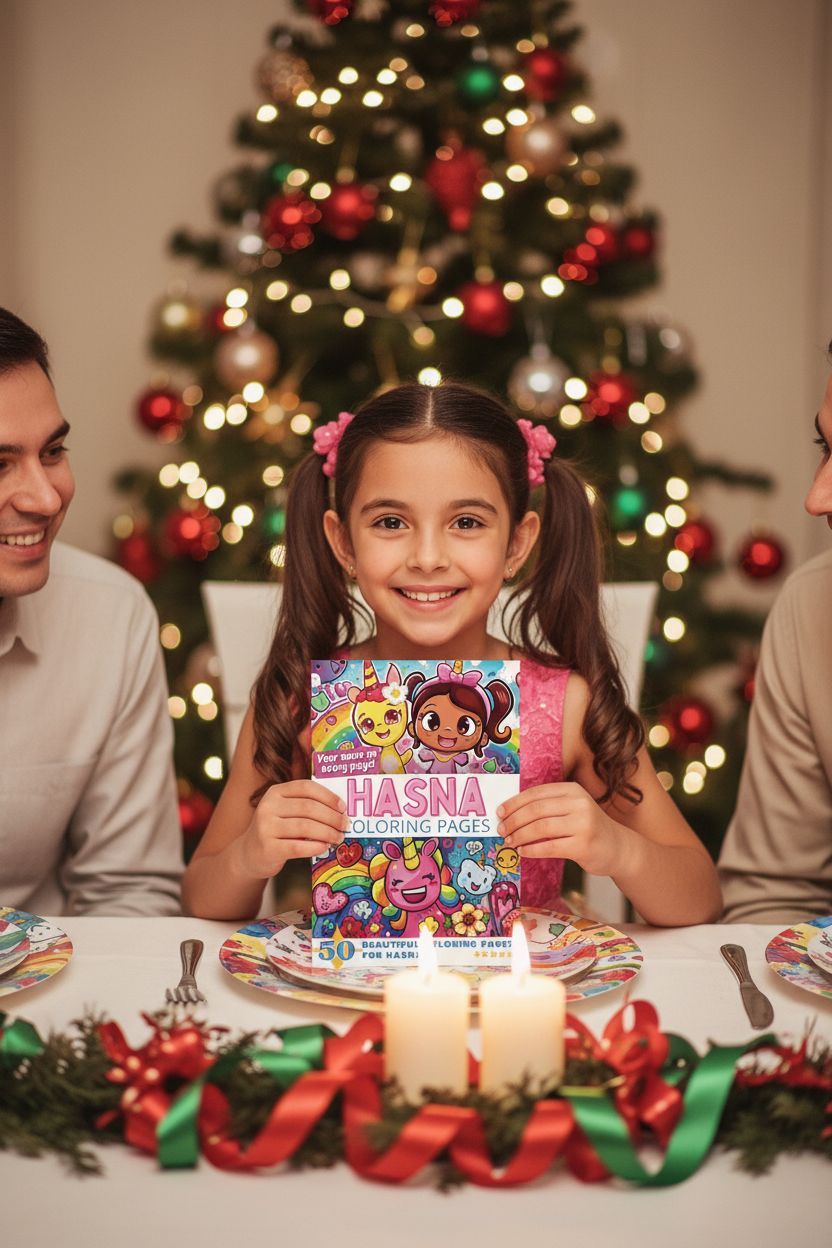 Hasna Christmas coloring pages gift