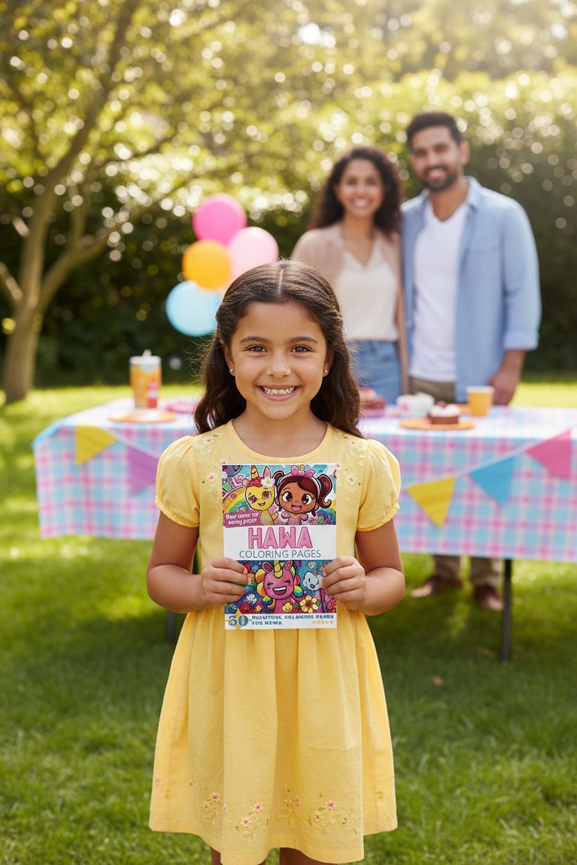 Hawa coloring book in use