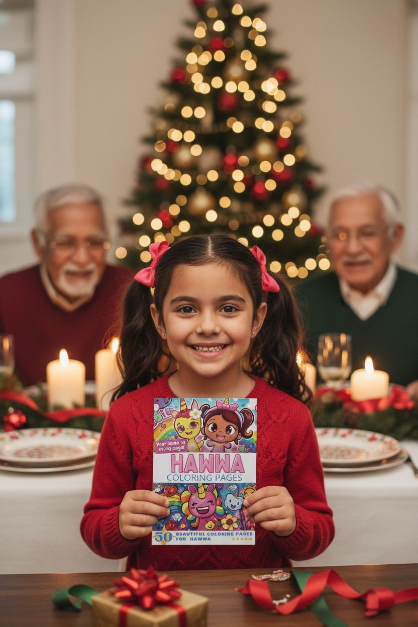 Hawwa Christmas coloring pages gift