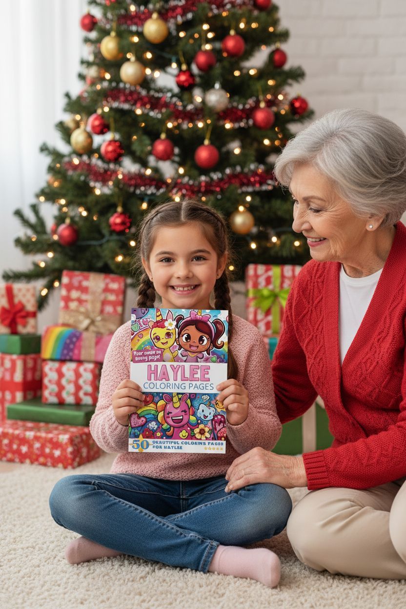 Haylee Christmas coloring pages gift
